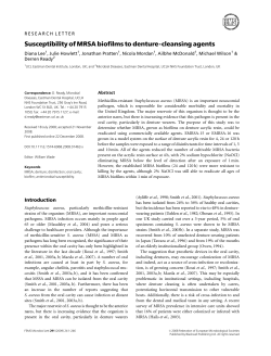 Susceptibility of MRSA biofilms to denture‐cleansing agents