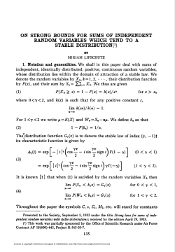 on strong bounds for sums of independent random variables which