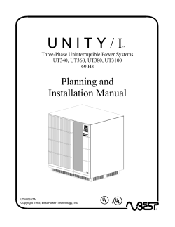 Best Power Unity I Three Phase Installation Manual