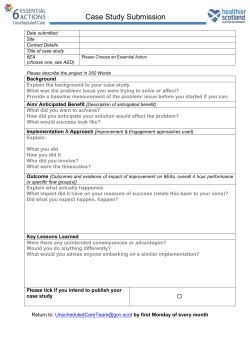 6 Essential Actions Case Study Template