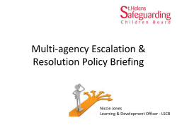 Multi-agency Escalation Policy Briefing