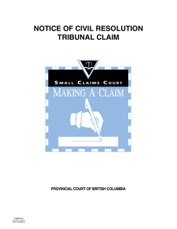 Notice of Civil Resolution Tribunal Claim