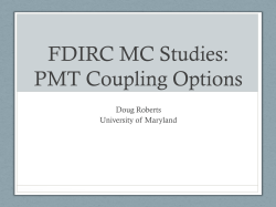 FDIRC MC Studies: PMT Coupling Options
