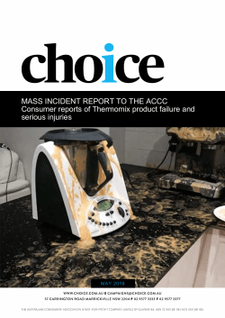 CHOICE | Mass incident report: Thermomix