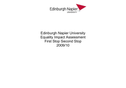 First stop second stop 2010 - Edinburgh Napier University