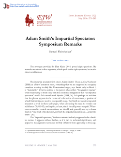 Adam Smith`s Impartial Spectator: Symposium Remarks &middot; Econ