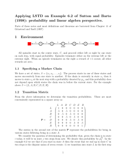 Notes on representing and solving MDPS in matrix notation