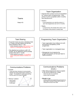 Teams Team Organization Task Sharing Programming Team