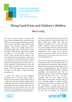 Rising Food Prices and Children`s Welfare