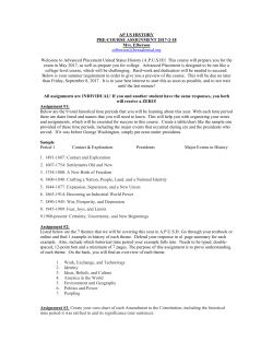 AP US History Summer Assignment