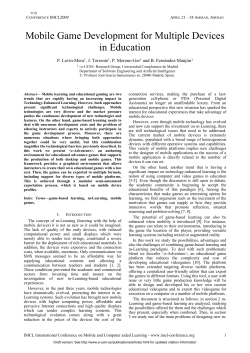 Mobile Game Development for Multiple Devices in Education - e-UCM