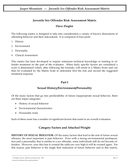 Juvenile Sex Offender Matrix