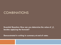 10.2 Using Combinations and the Binomial Theorem