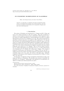 ON SYMMETRIC BI-DERIVATIONS OF B