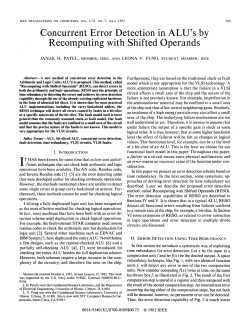 Concurrent Error Detection in ALU`s by Recomputing with Shifted