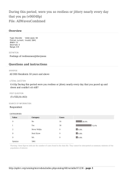 During this period, were you so restless or jittery nearly every day