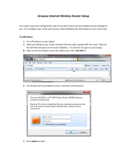 Airwave Internet Wireless Router Setup
