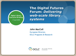 Michael Jubb, RIN. Conference on Sustaining the Digital