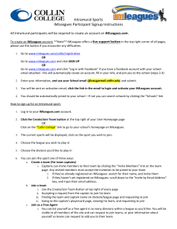 Intramural Sports IMLeagues Participant Signup