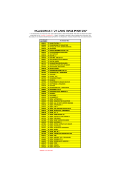 inclusion list for game trade in offers - JB Hi-Fi