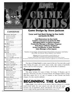 BEGINNING THE GAME - Steve Jackson Games