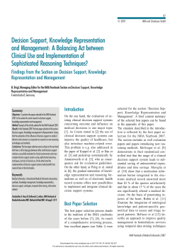 Decision Support, Knowledge Representation and Management: A
