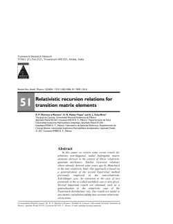 51 Relativistic recursion relations for transition matrix elements