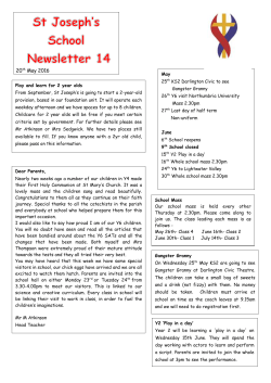 Newsletter 14 - St. Joseph`s RC Primary School