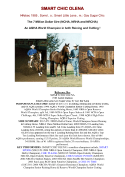 SMART CHIC OLENA Hřebec 1985 , Sorrel , o.: Smart Little Lena , m