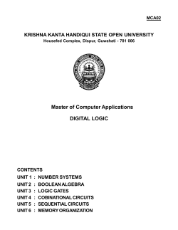 Master of Computer Applications DIGITAL LOGIC