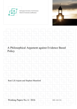 A Philosophical Argument against Evidence Based Policy