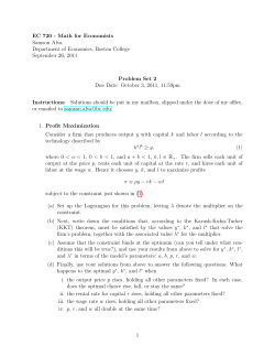 EC 720 - Math for Economists Samson Alva Department of