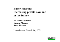 Bayer Pharma: Increasing profits now and in the future