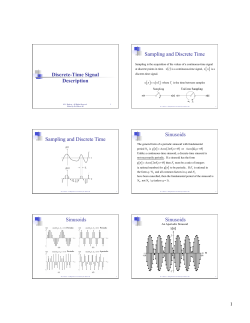 Discrete-Time Signal Description Sampling and Discrete Time