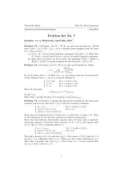 Problem Set No. 7 - Universität Basel