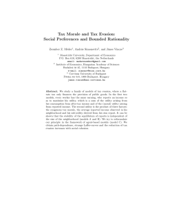 Tax Morale and Tax Evasion: Social Preferences and Bounded