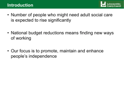 ERP Programme options - West Leicestershire CCG