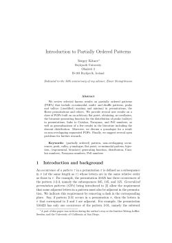 Introduction to Partially Ordered Patterns