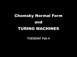 Chomsky Normal Form and TURING MACHINES