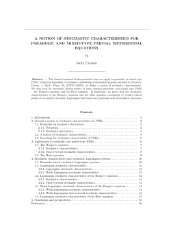 A NOTION OF STOCHASTIC CHARACTERISTICS