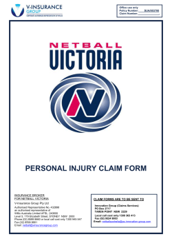 PERSONAL INJURY CLAIM FORM