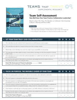 Team Self-Assessment