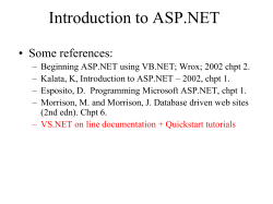 Introduction to ASP.NET - Oman College of Management