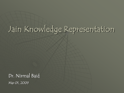 Jain Knowledge Ontology Nirmal Baid Jan 18, 2009