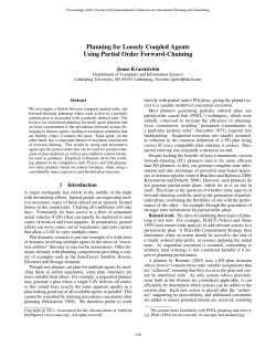 Planning for Loosely Coupled Agents Using Partial Order Forward