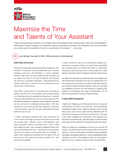 Maximize the Time and Talents of Your Assistant