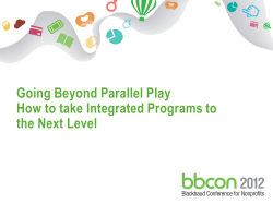 Going Beyond Parallel Play How to take