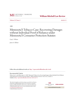 Minnesota`S Tobacco Case - Mitchell Hamline Open Access