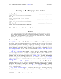 Learning of Bi-ω Languages from Factors