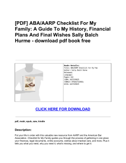 ABA/AARP Checklist For My Family: A Guide